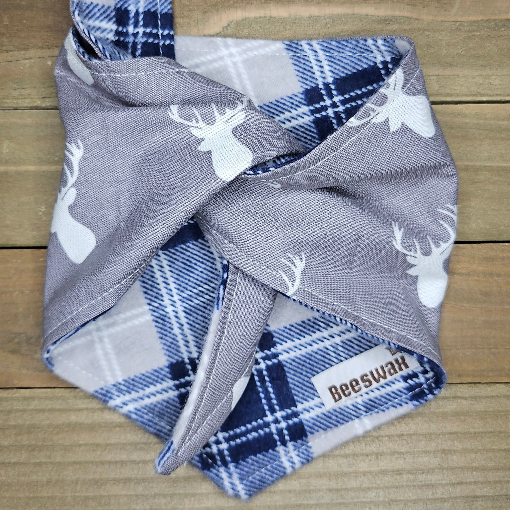 Heather Grey Flannel Stag Leap Pet Bandana - Beeswax Bandanas
