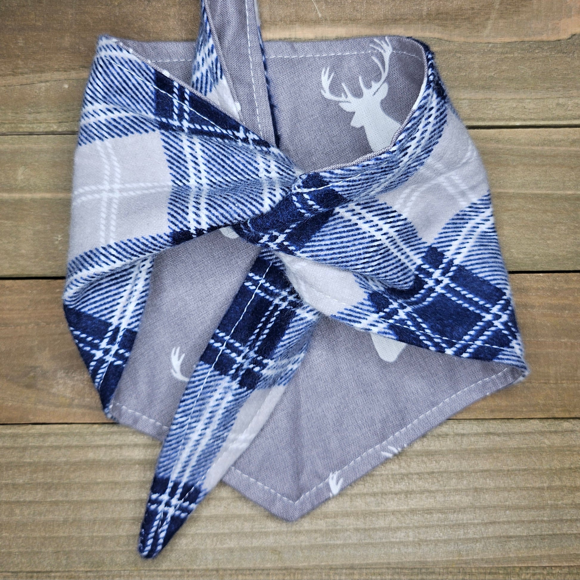 Heather Grey Flannel Stag Leap Pet Bandana - Beeswax Bandanas