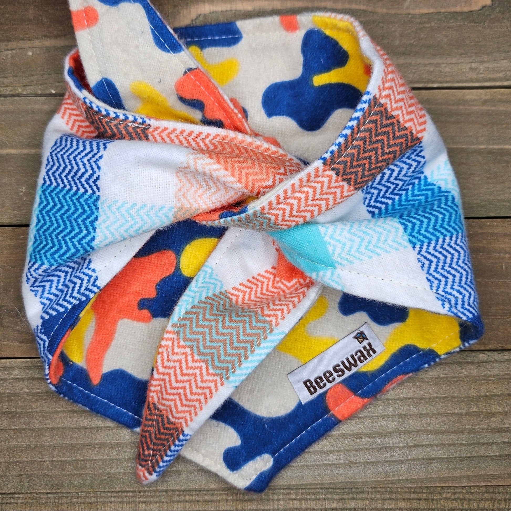Miami Camo Day Plaid Double Flannel Pet Bandana - Beeswax Bandanas