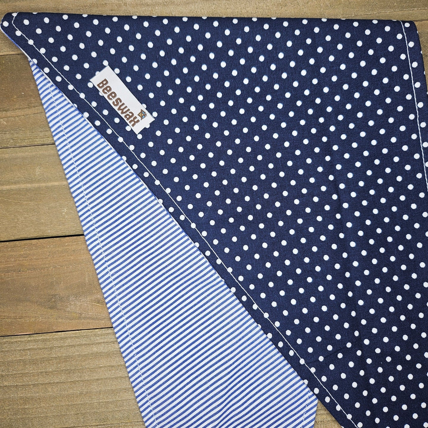 Pinstripe Picnic | Handmade Upcycled Reversible Pet Bandana