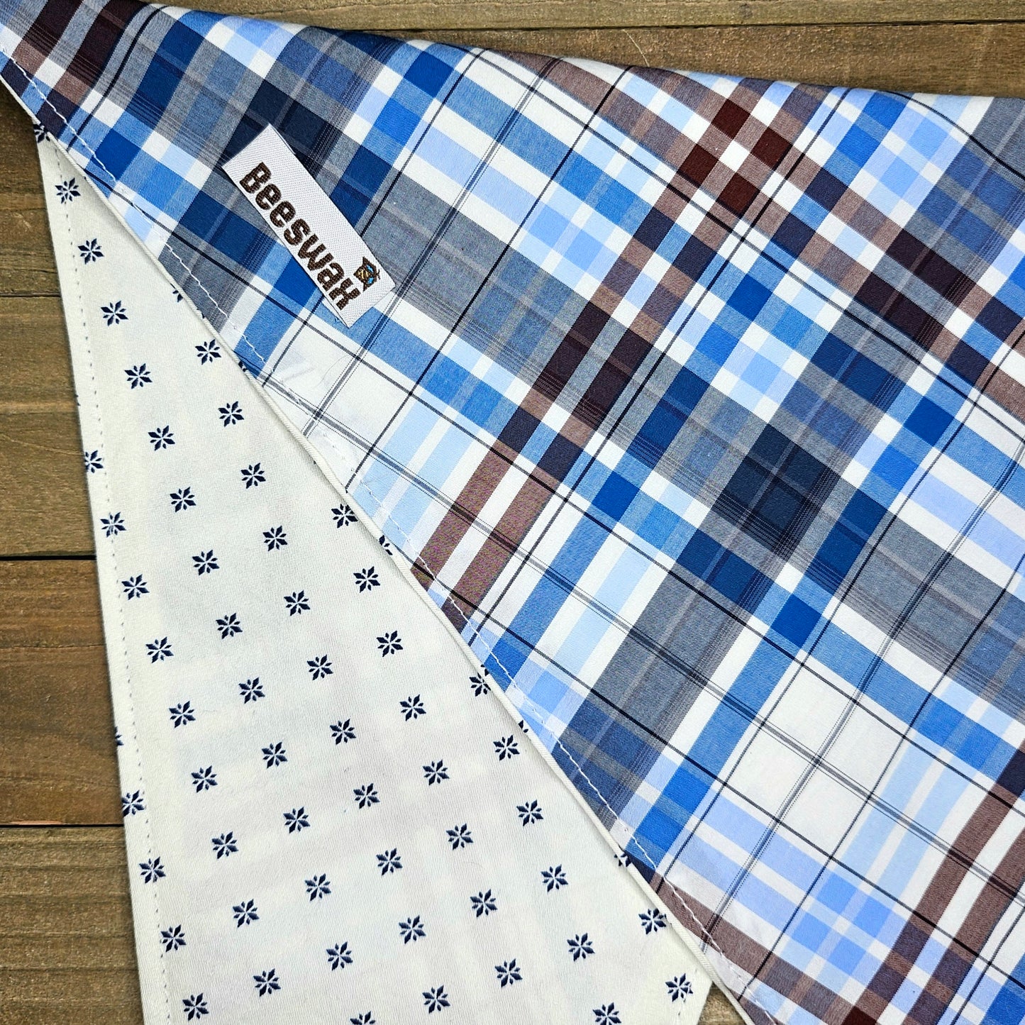 Brooklyn Plaid | Handmade Upcycled Reversible Pet Bandana