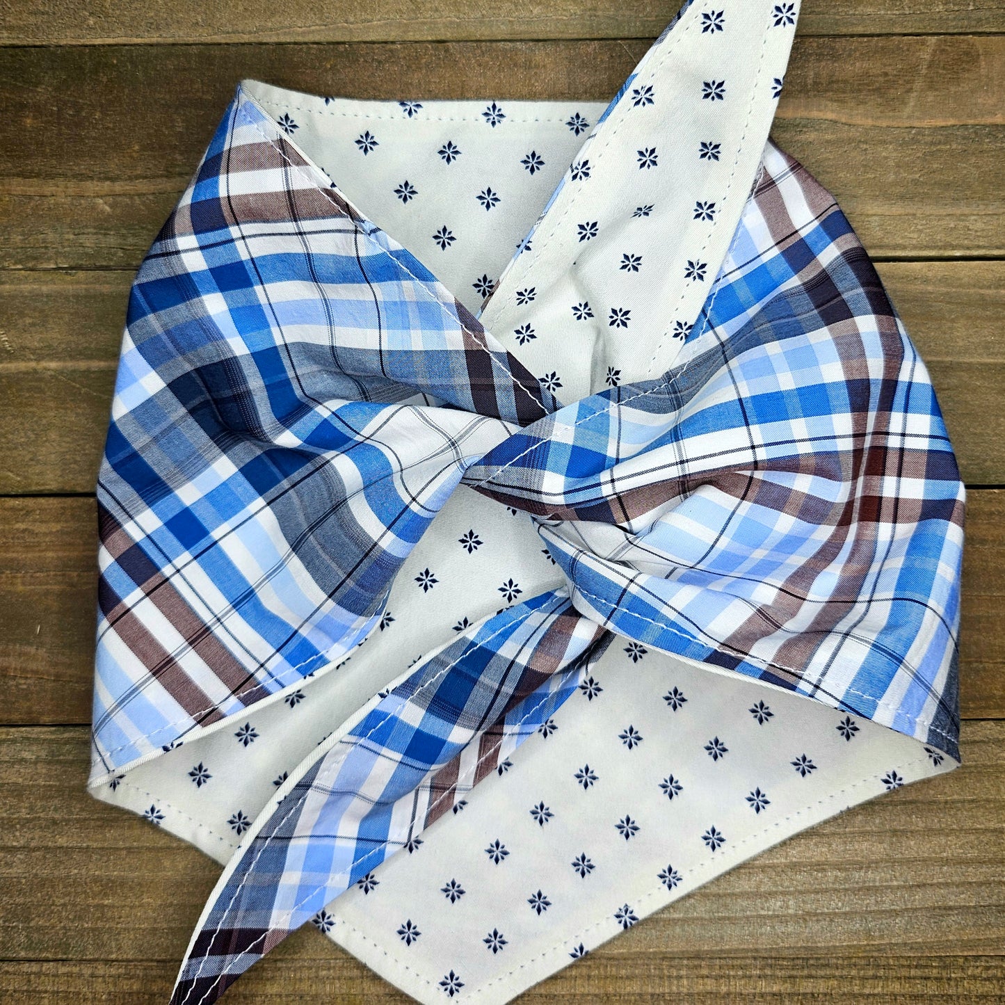 Brooklyn Plaid | Handmade Upcycled Reversible Pet Bandana
