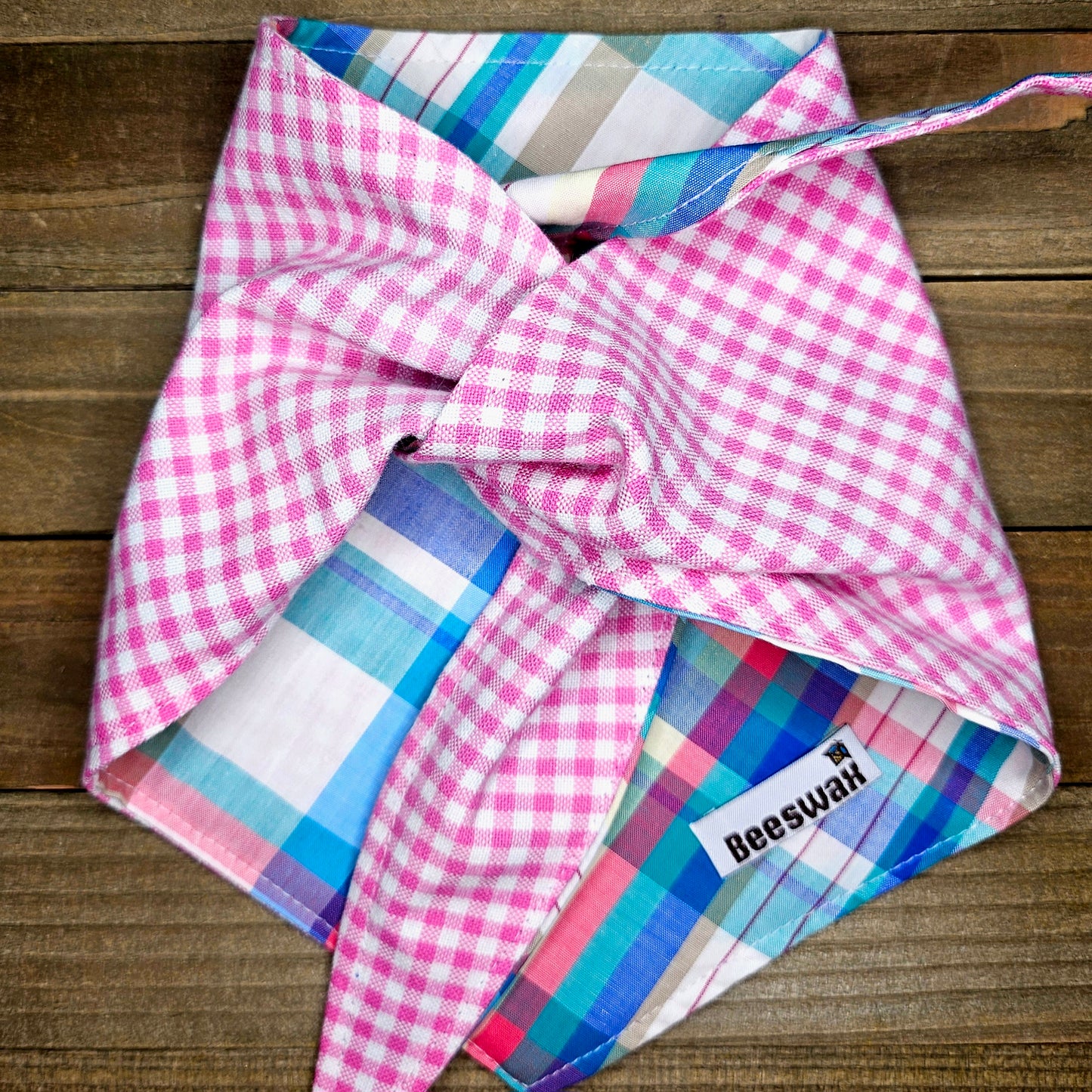Bellevue Plaid | Handmade Upcycled Reversible Pet Bandana