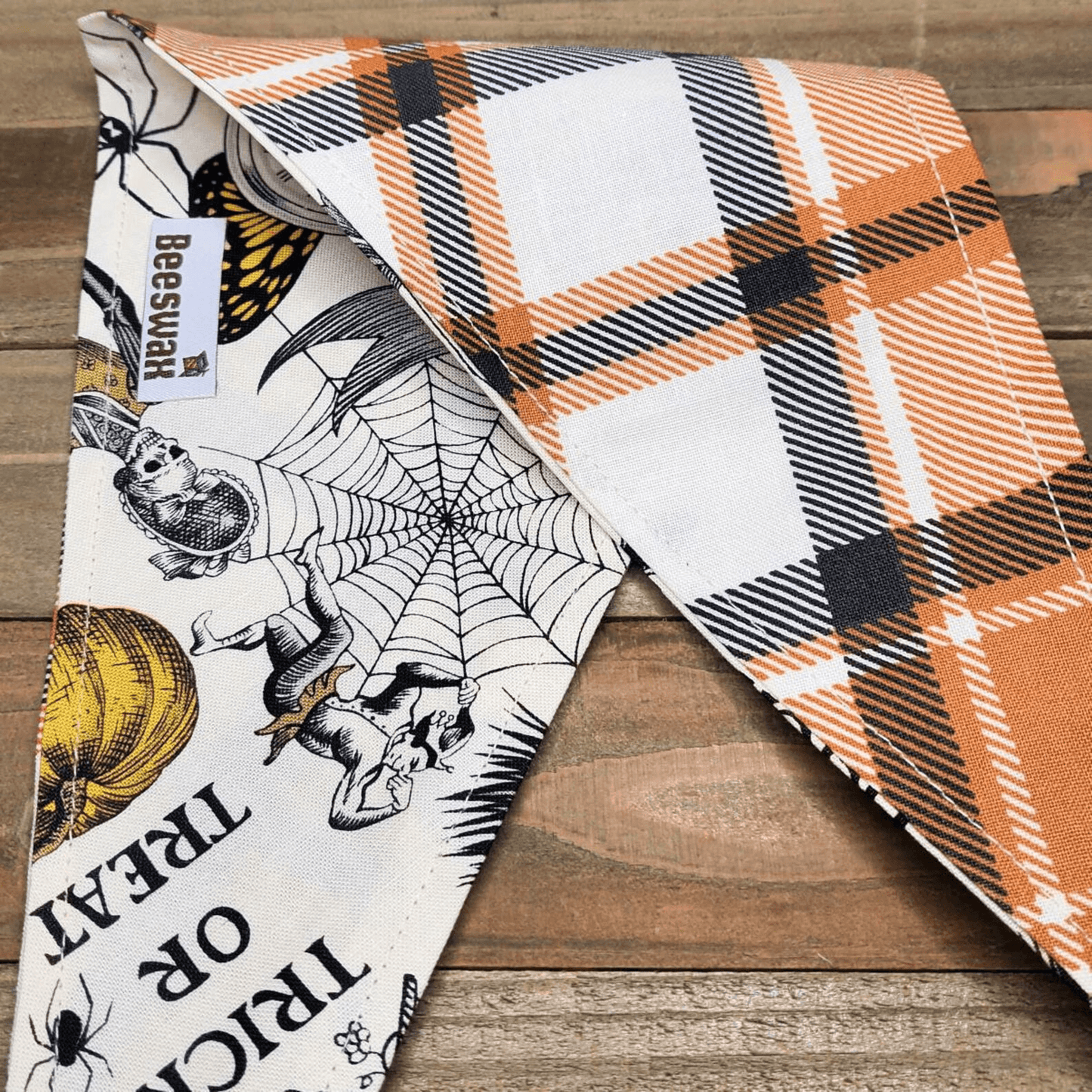 Alexander Henry Butterscotch Plaid Pet Bandana - Beeswax Bandanas