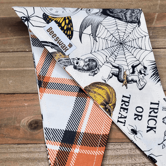 Alexander Henry Butterscotch Plaid Pet Bandana - Beeswax Bandanas