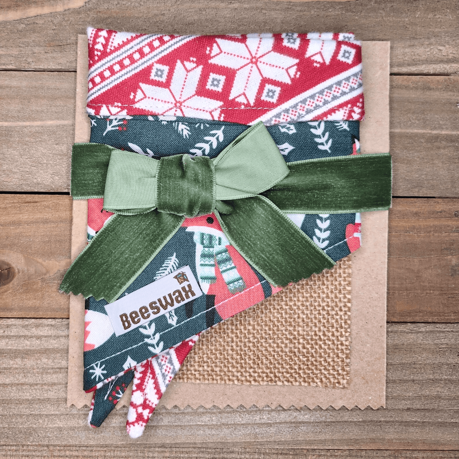 Christmas Fox Snowflake Flannel Pet Bandana - Beeswax Bandanas