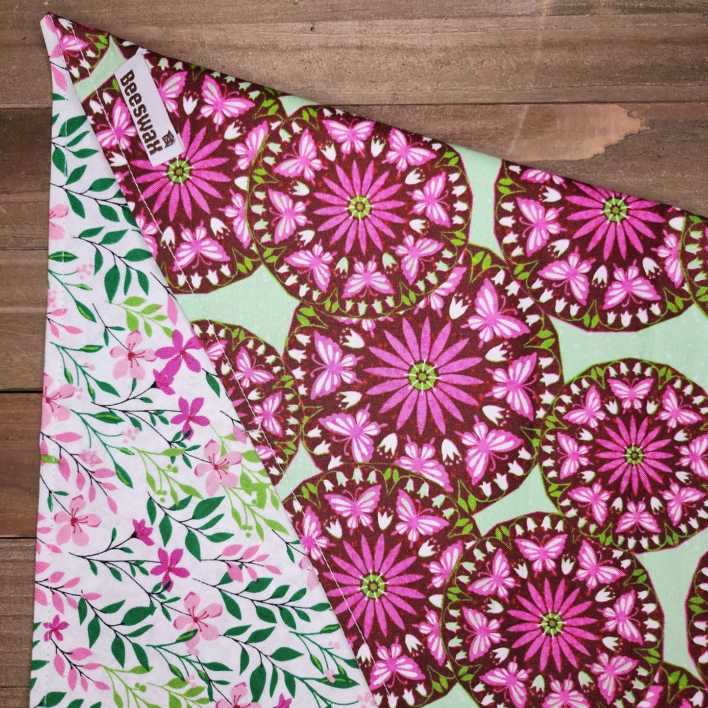 Green Hippie Flower Pet Bandana - Beeswax Bandanas