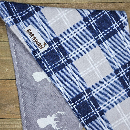 Heather Grey Flannel Stag Leap Pet Bandana - Beeswax Bandanas