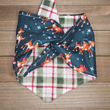 Christmas Reindeer Christmas Plaid Pet Bandana - Beeswax Bandanas 