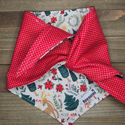 Vintage Holiday Forest Red Dot Pet Bandana - Beeswax Bandanas 