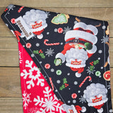 Christmas Santa Red Snowflake Flannel Pet Bandana - Beeswax Bandanas 