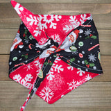 Christmas Santa Red Snowflake Flannel Pet Bandana - Beeswax Bandanas 