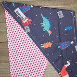 Dinosaur Christmas Red Diamonds Pet Bandana - Beeswax Bandanas 