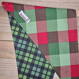 Evergreen Plaid Green Checkerboard Pet Bandana - Beeswax Bandanas 