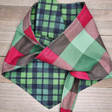 Evergreen Plaid Green Checkerboard Pet Bandana - Beeswax Bandanas 