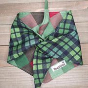 Evergreen Plaid Green Checkerboard Pet Bandana - Beeswax Bandanas 