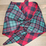 Green Tartan Plaid Red Checkerboard Pet Bandana - Beeswax Bandanas 