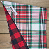 Red and White Tartan Red Checkerboard Pet Bandana - Beeswax Bandanas 