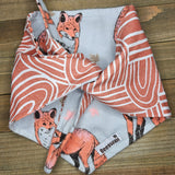 Flannel Fox Peach Rainbows Pet Bandana - Beeswax Bandanas 