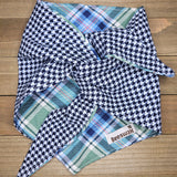 Tommy Plaid Navy Houndstooth Plaid Upcycled Pet Bandana