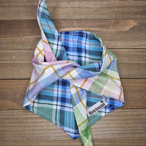 Tommy Plaid Pink Plaid Upcycled Pet Bandana