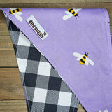 Bumblebee Big Plaid Handmade Pet Bandana - Reversible