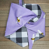 Bumblebee Big Plaid Handmade Pet Bandana - Reversible