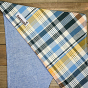 Ponyboy Plaid | Handmade Upcycled Reversible Pet Bandana