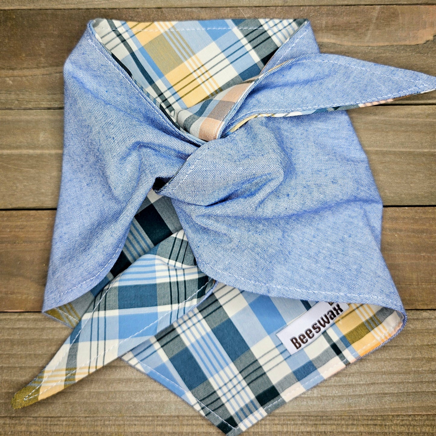 Ponyboy Plaid | Handmade Upcycled Reversible Pet Bandana