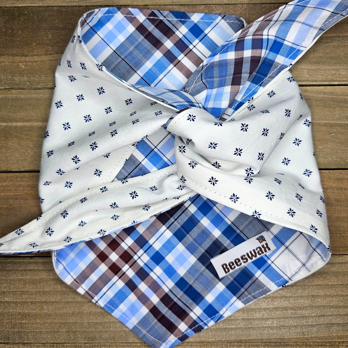 Brooklyn Plaid | Handmade Upcycled Reversible Pet Bandana