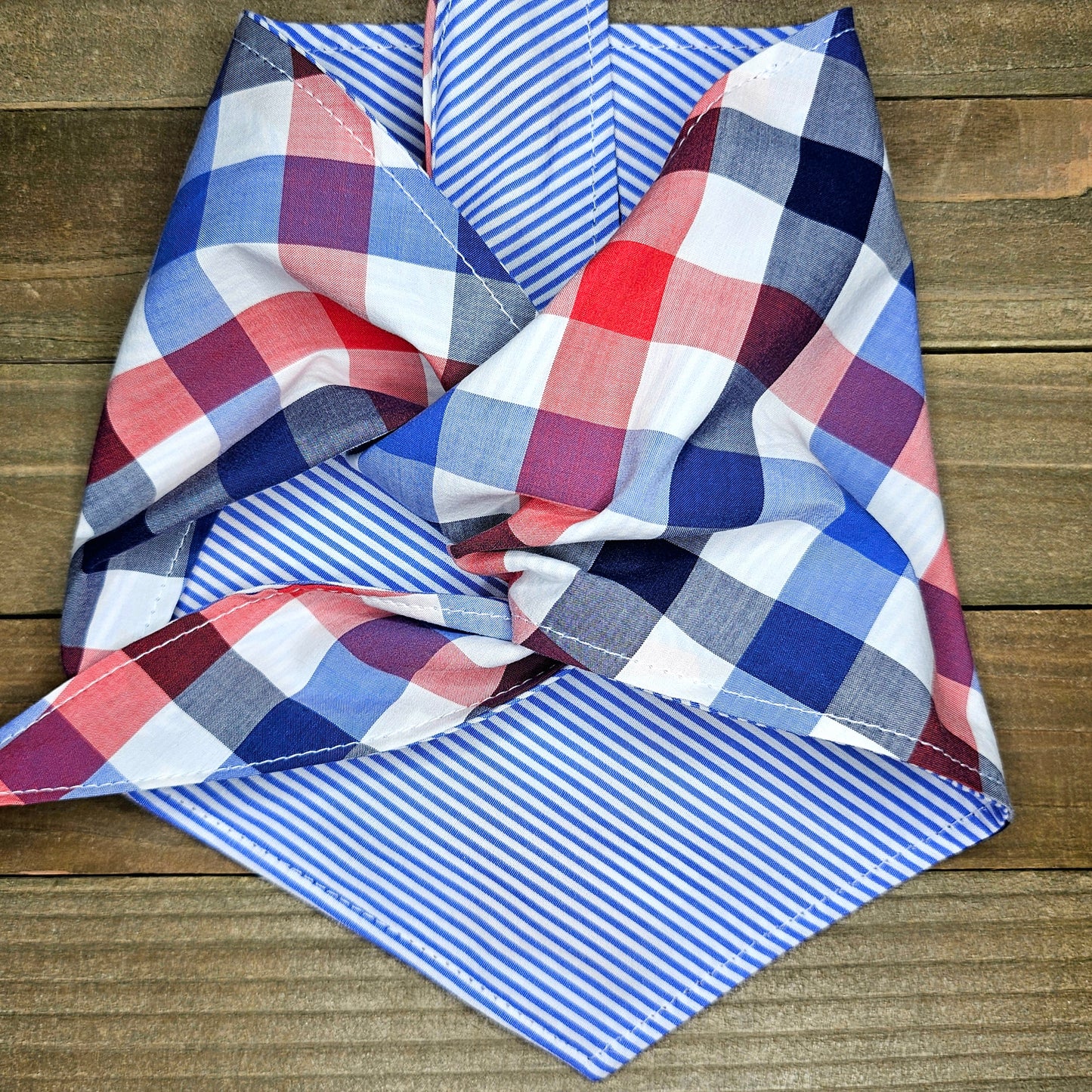 Jackson Plaid Reversible Pet Bandana Handmade