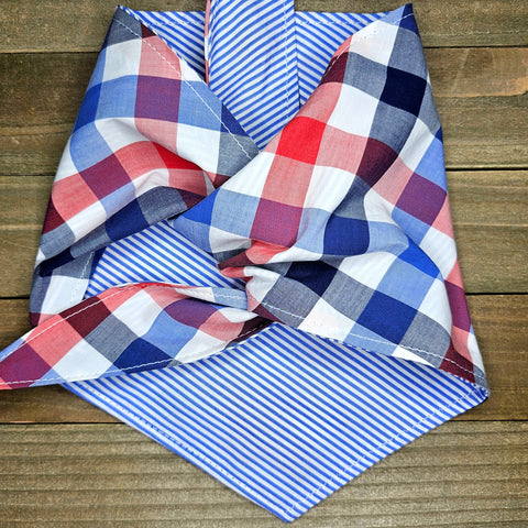 Jackson Plaid Upcycled Pet Bandana
