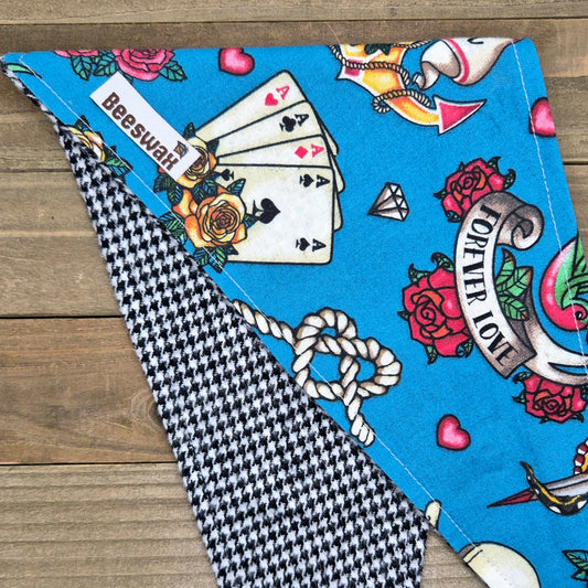 Romantic Ink | Reversible Handmade Pet Bandana
