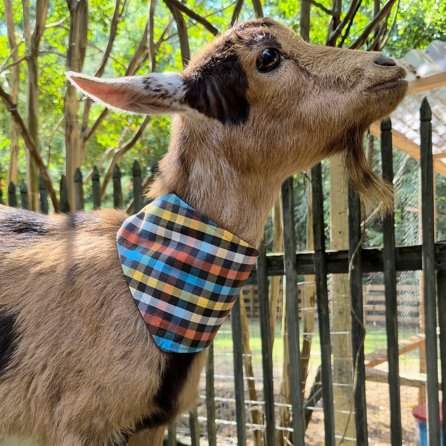 Snow Peak Reversible Flannel Pet Bandana Handmade Cotton Tie-On Style