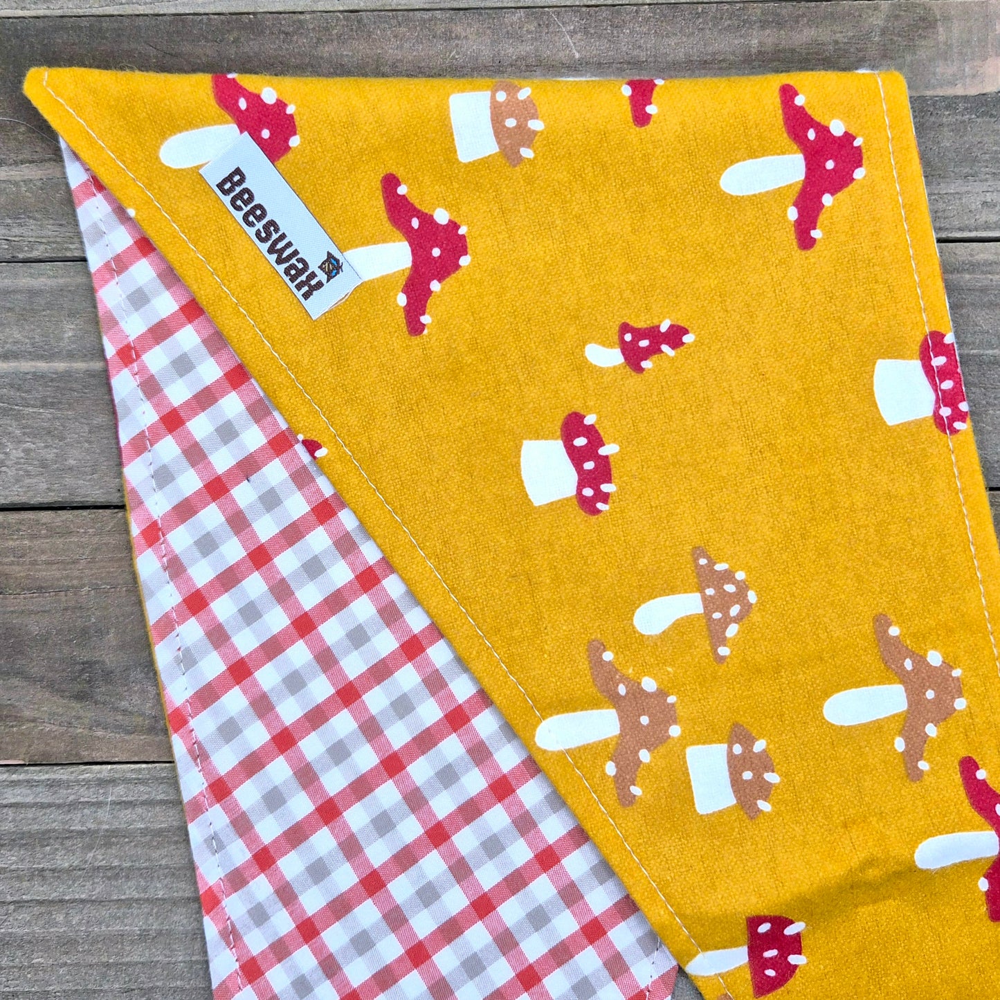 Mushroom Meadow Reversible Pet Bandana Handmade