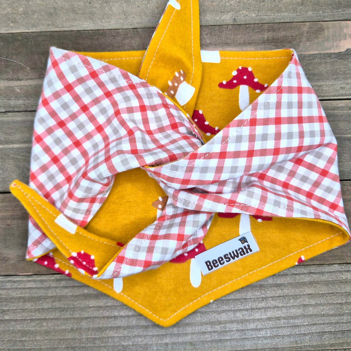 Mushroom Meadow Reversible Pet Bandana Handmade