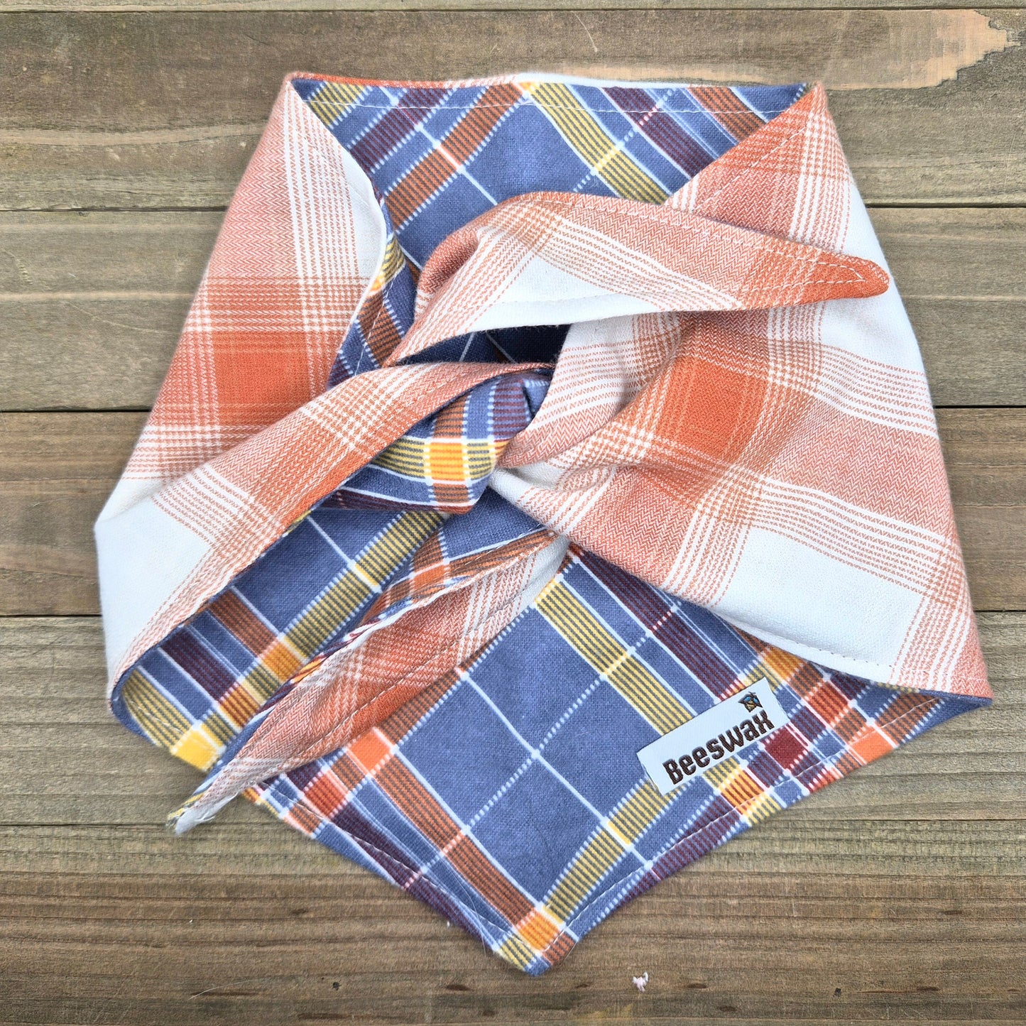 Maple Trail Plaid Reversible Pet Bandana Handmade