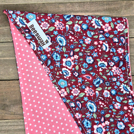 Rustic Rosewood Reversible Pet Bandana Handmade