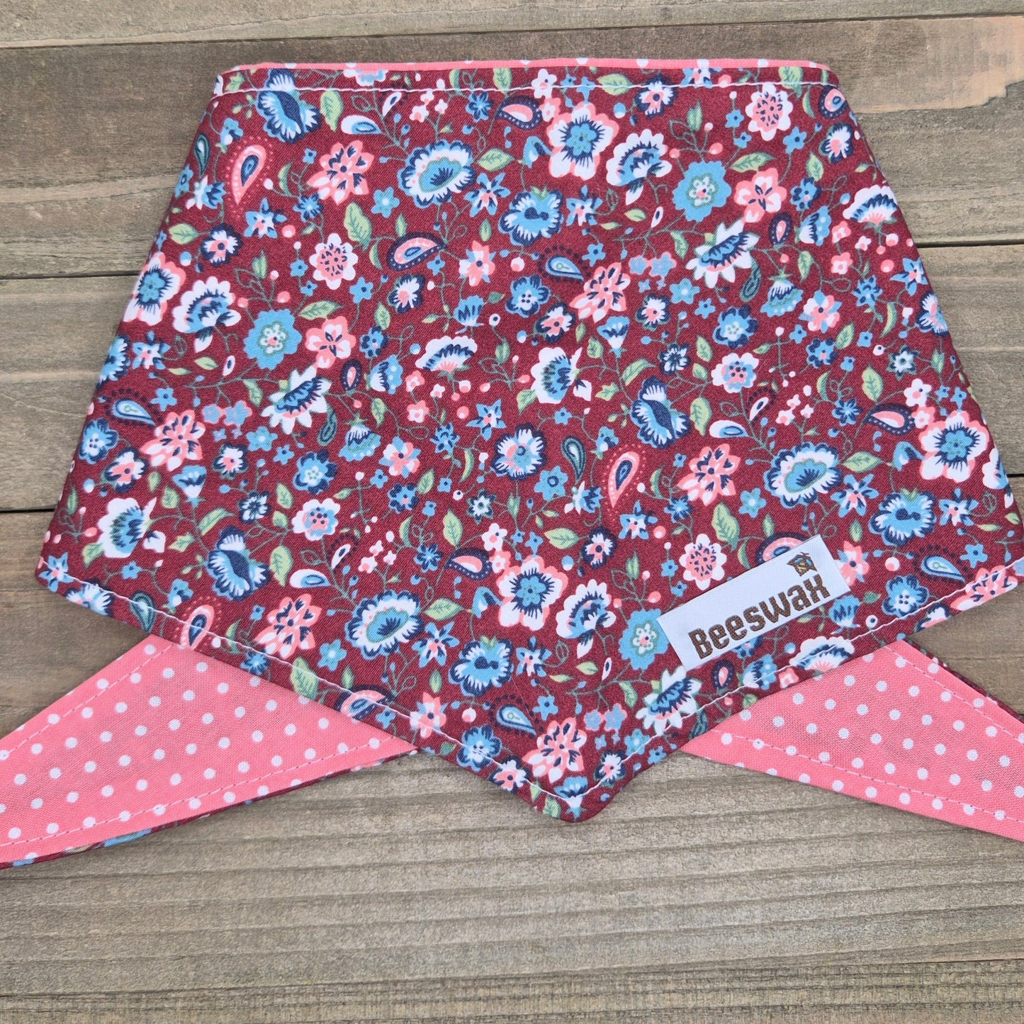 Rustic Rosewood Reversible Pet Bandana Handmade