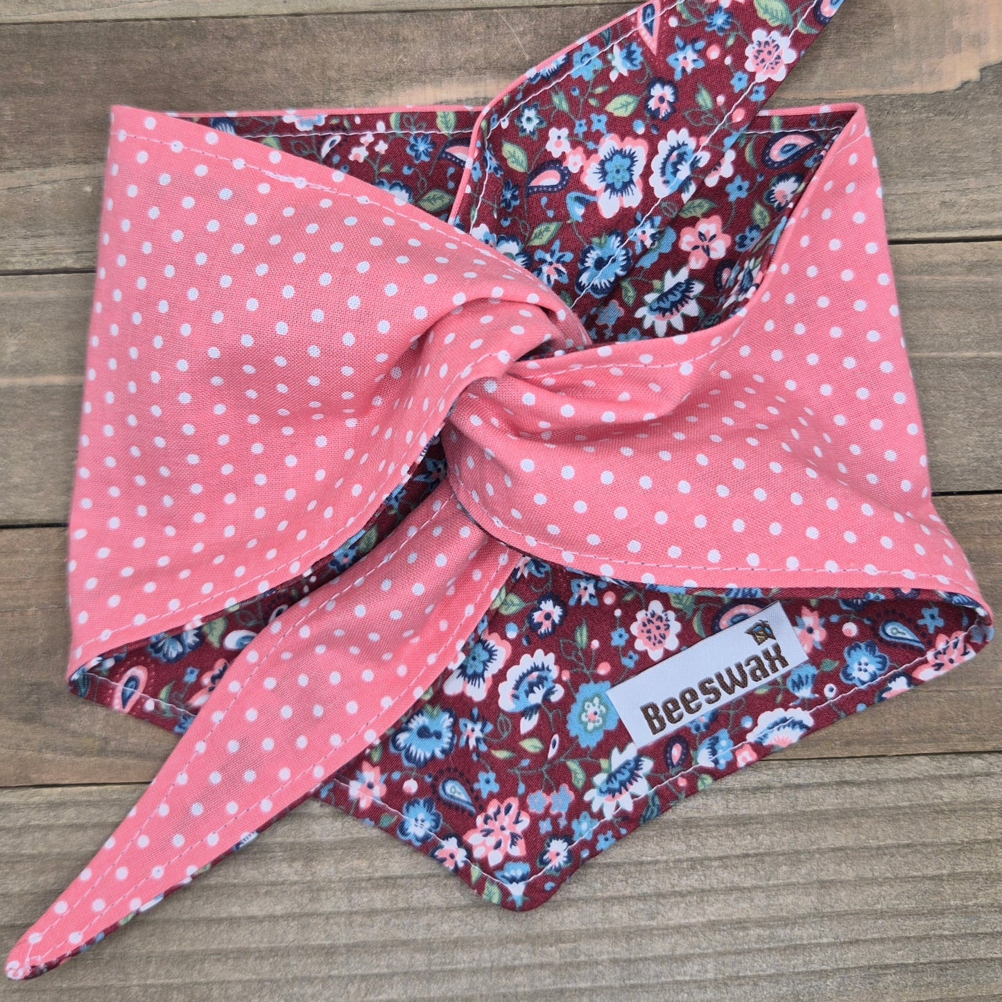 Rustic Rosewood Reversible Pet Bandana Handmade