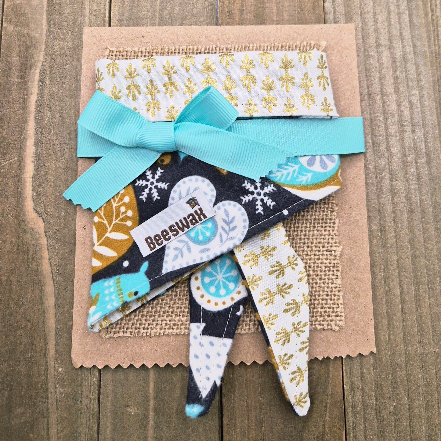 Frosted Forest Flannel Handmade Reversible Pet Bandana - Cotton Tie-On Style