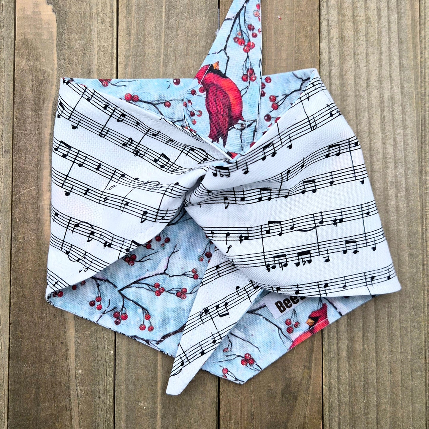 Cardinal Songbirds Handmade Reversible Pet Bandana - Cotton Tie-On Style