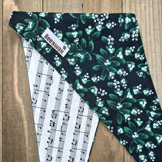 Night Holly Handmade Reversible Pet Bandana - Cotton Tie-On Style