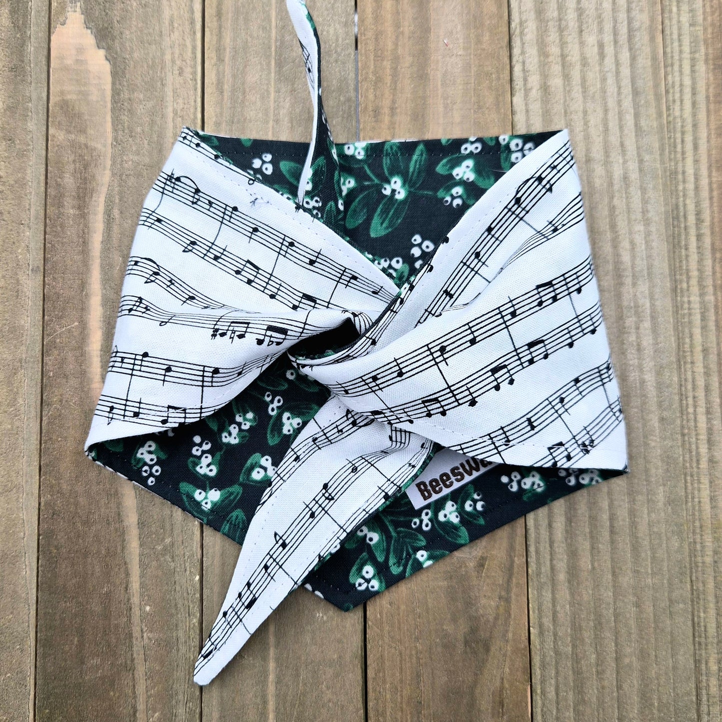 Night Holly Handmade Reversible Pet Bandana - Cotton Tie-On Style