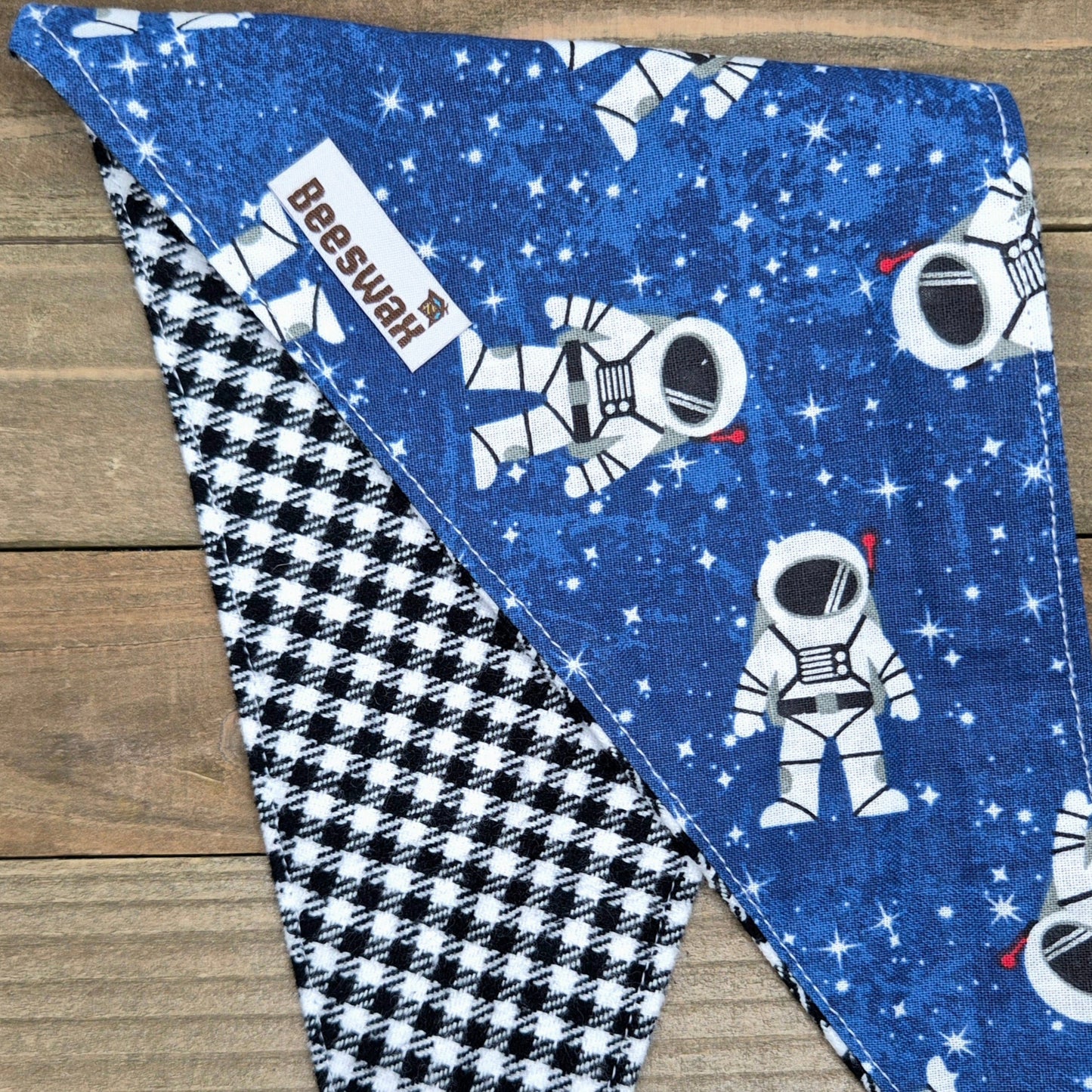 Space Cowboy Reversible Pet Bandana Handmade