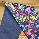 Night Garden Dark Denim Pet Bandana - Beeswax Bandanas 