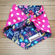 Night Garden Pink Dot Pet Bandana - Beeswax Bandanas 