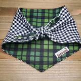 Forest Checkerboard Plaid Pet Bandana - Beeswax Bandanas 