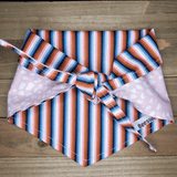 Purple Stripe Pink Dot Pet Bandana - Beeswax Bandanas 