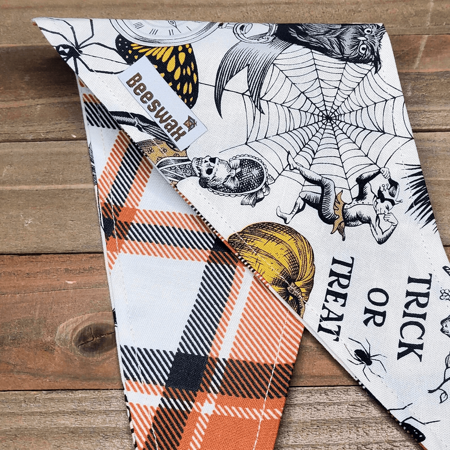 Alexander Henry Butterscotch Plaid Pet Bandana - Beeswax Bandanas